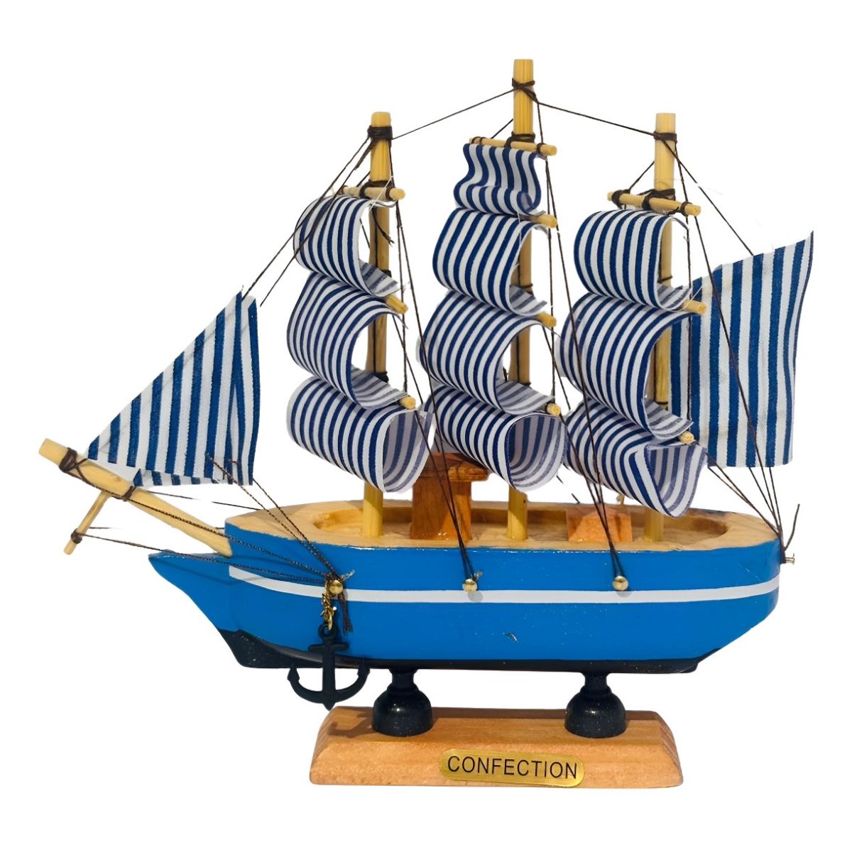 GENERICO - Decoración Barco Velero De Madera 15cm