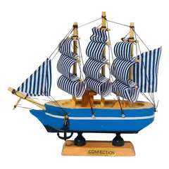GENERICO - Decoración Barco Velero De Madera 15cm