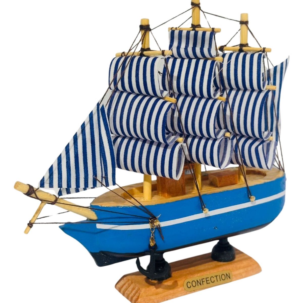 GENERICO - Decoración Barco Velero De Madera 15cm