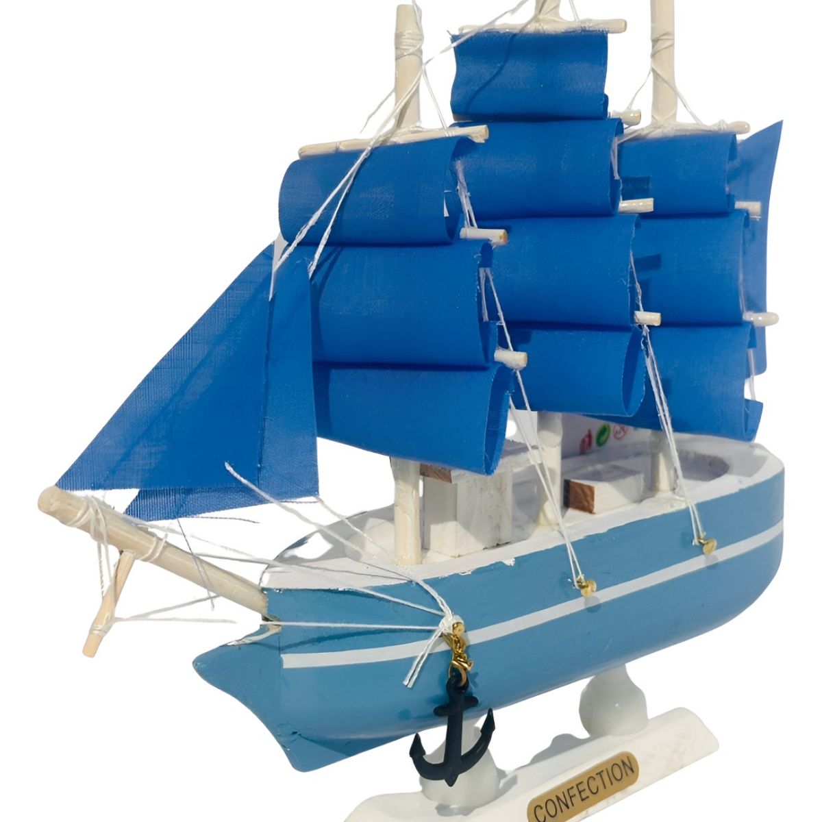 GENERICO - Decoración Barco Velero De Madera 15cm