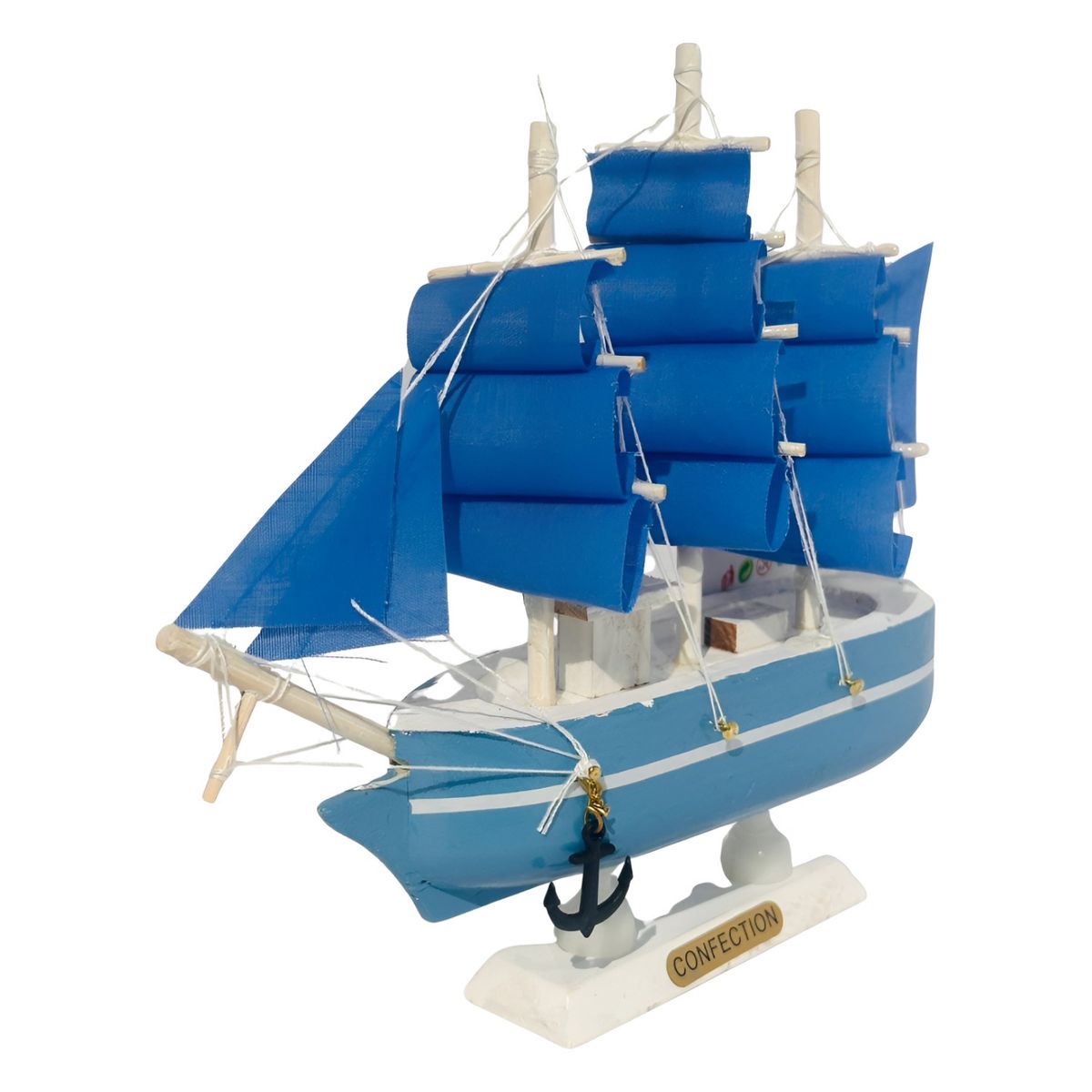 GENERICO - Decoración Barco Velero De Madera 15cm
