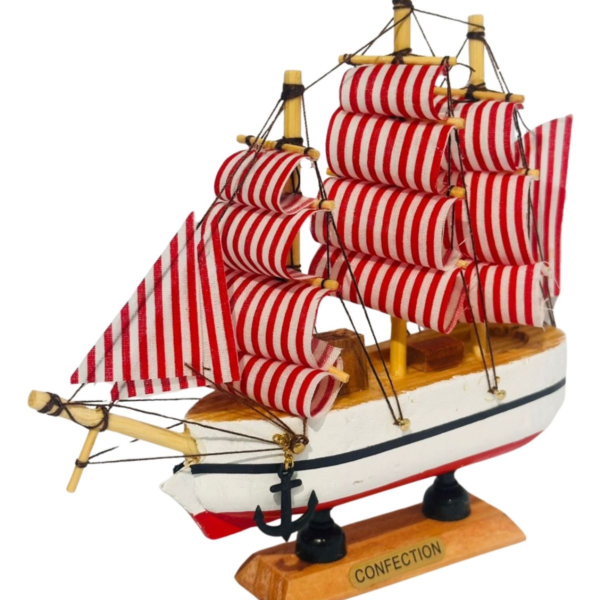 GENERICO - Decoración Barco Velero De Madera 15cm