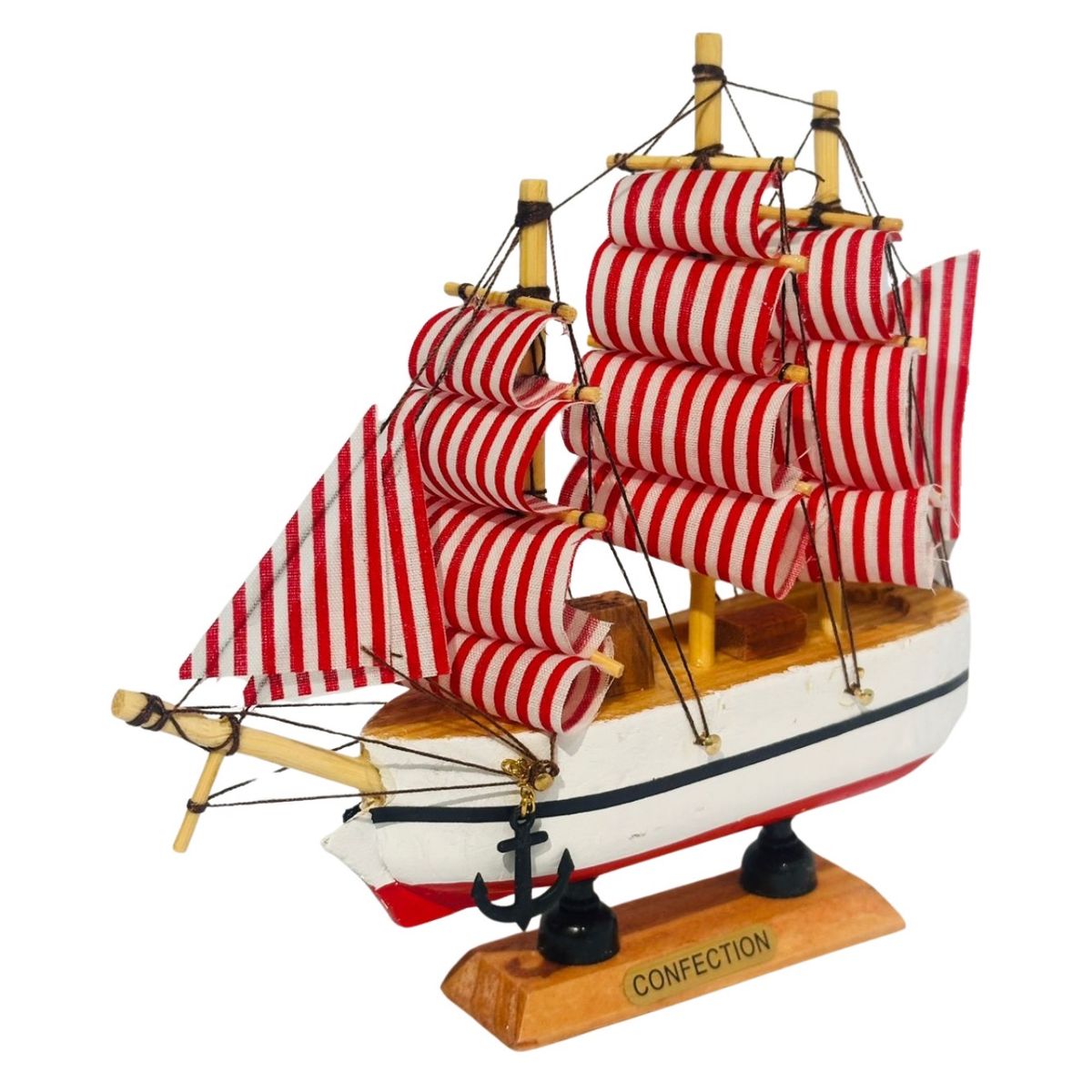 GENERICO - Decoración Barco Velero De Madera 15cm