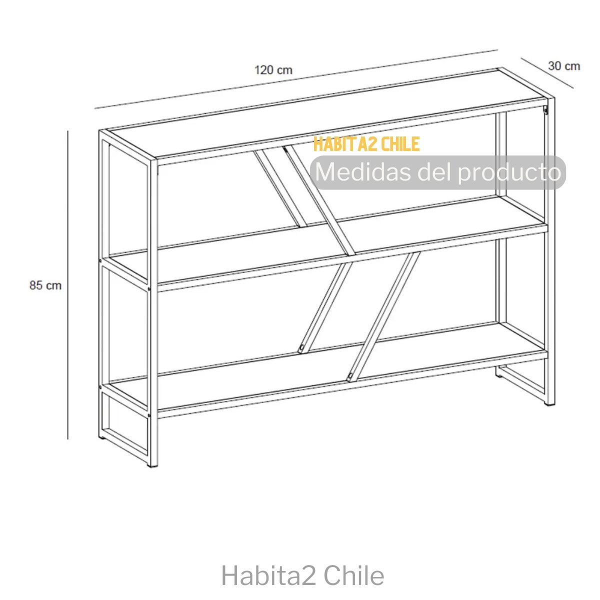 HABITA2 CHILE - Arrimo Apenino con repisa de 3 niveles estilo industrial