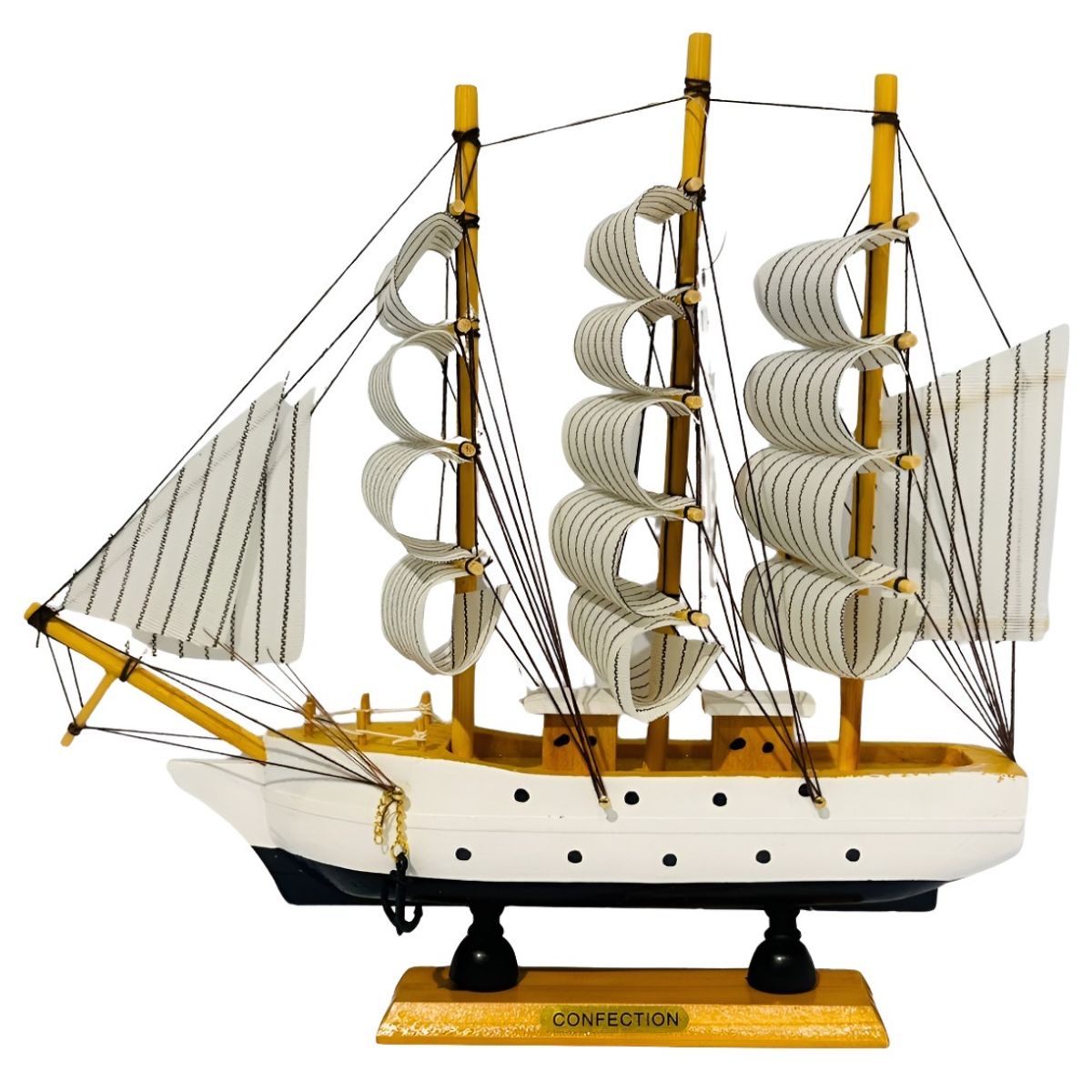 GENERICO - Adorno Barco Velero De Madera 23cm