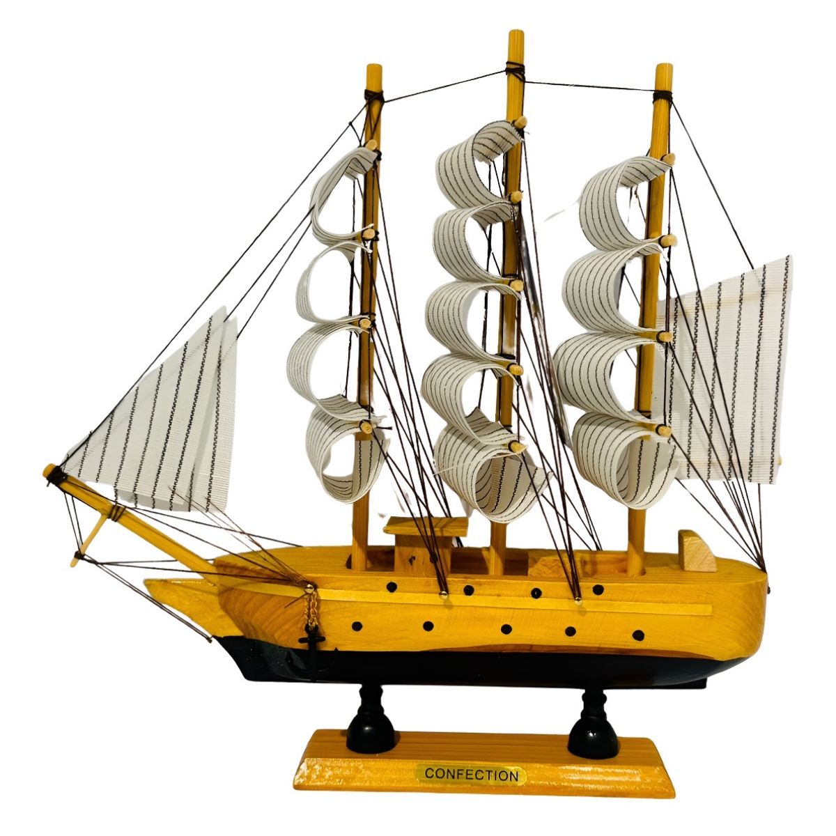 GENERICO - Adorno Barco Velero De Madera 23cm