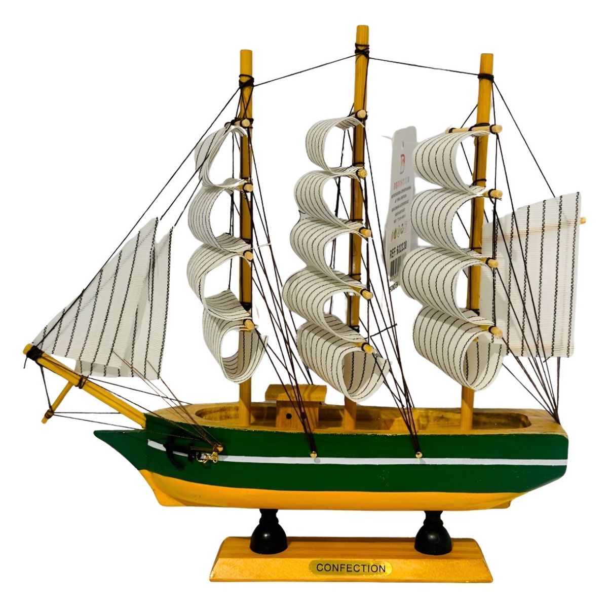 GENERICO - Adorno Barco Velero De Madera 23cm