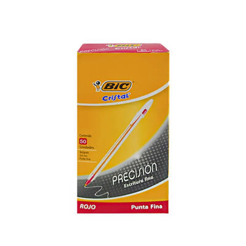 GENERICO - Bic Lápiz Pasta Punta Fina Cristal 50 Unidades-ROJO