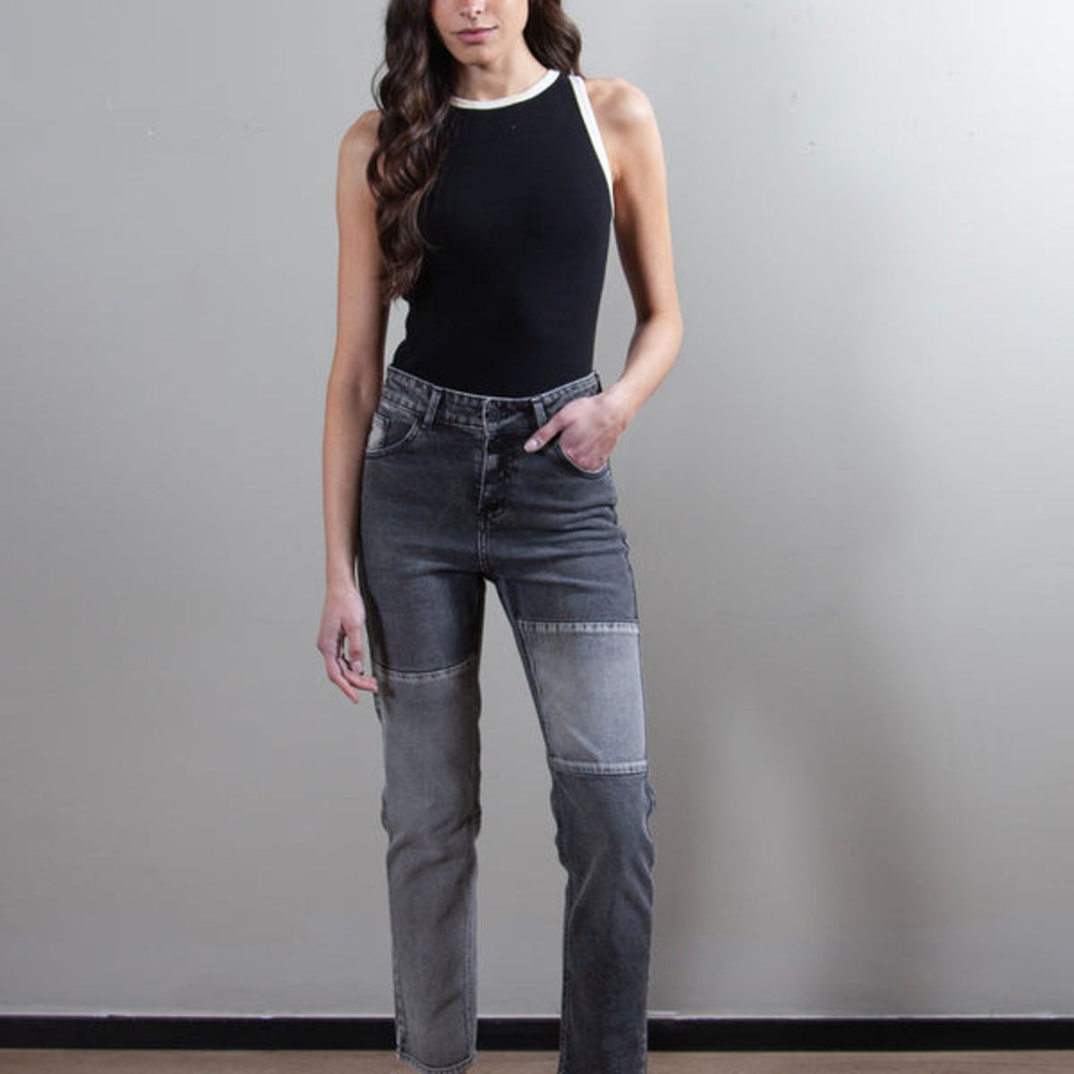 LA MURA - Jeans Alba Gris Straight