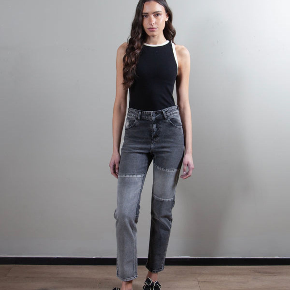 LA MURA - Jeans Alba Gris Straight