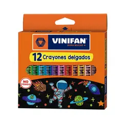 GENERICO - Crayones Lapices Cera delgados Vinifan - Set 12 Colores