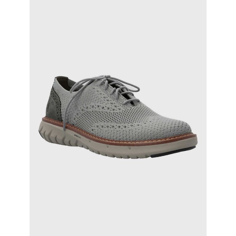 Zapato Smart Hombre Knit Wingtip Gris