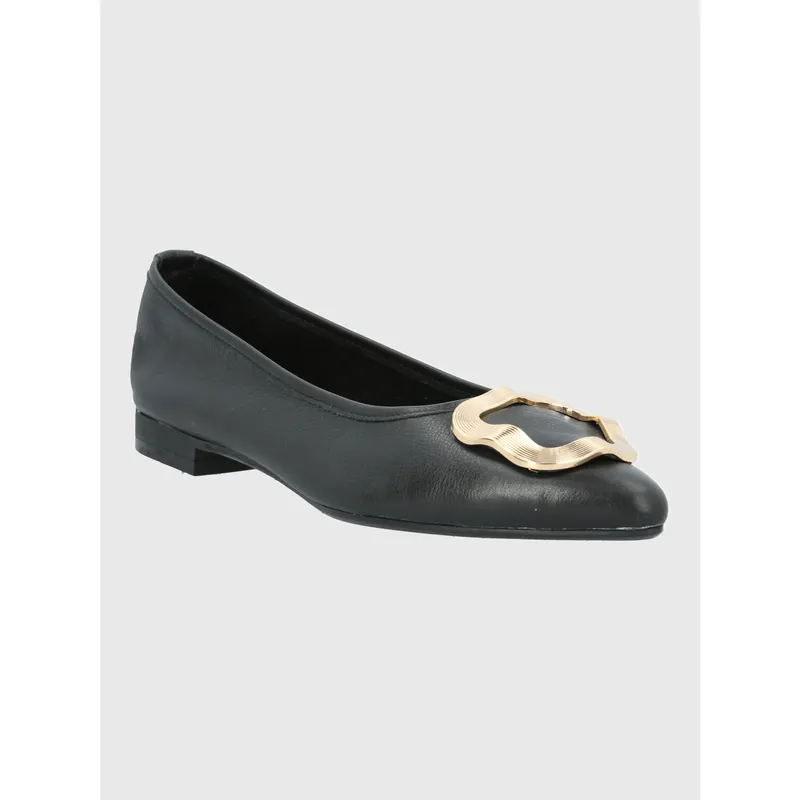 HUSH PUPPIES - Ballerina Vesitr Mujer Cuero Kenzie Negra HUSH PUPPIES