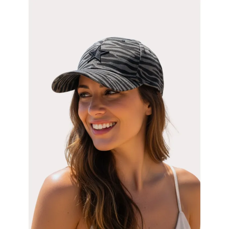 ANONIMASTORE - Gorra Jockey Mujer Cebra