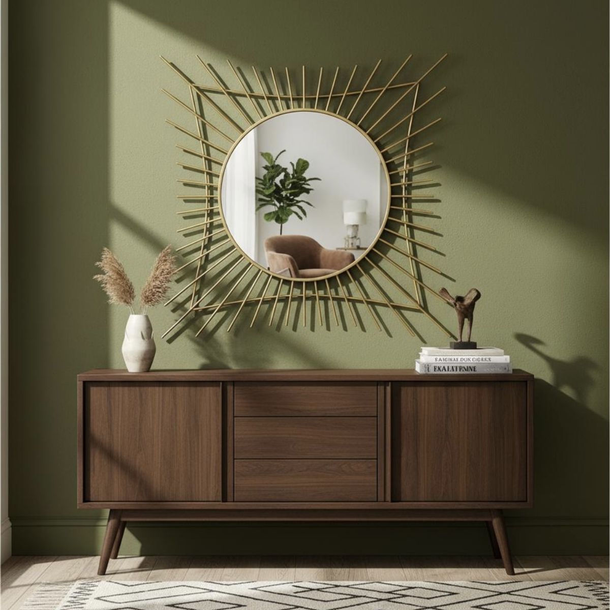 GENERICO - Espejo Decorativo Metálico Color Dorado