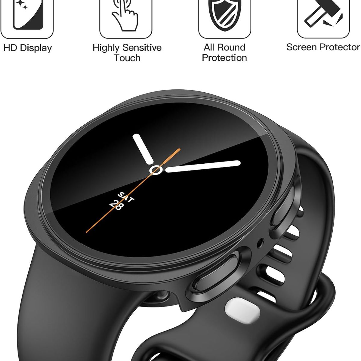 GENERICO - Protector Carcasa Para Galaxy Watch 8 Classic 46mm Negro