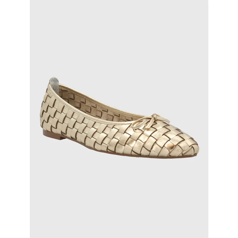 HUSH PUPPIES - Ballerina Cuero Mujer Gianni Dorado HUSH PUPPIES