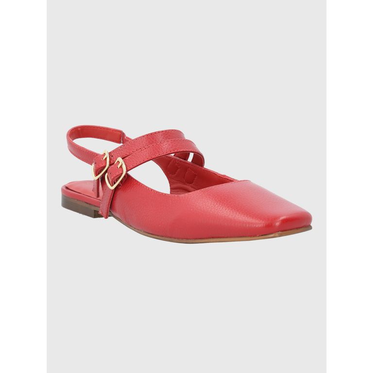 Ballerina Cuero Mujer Clementine Roja