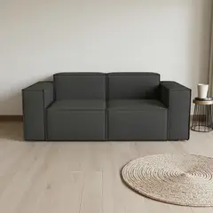 DISEÑOS VALESTRINI - SOFA AURA TRES CUERPOS LINO GRIS OSCURO