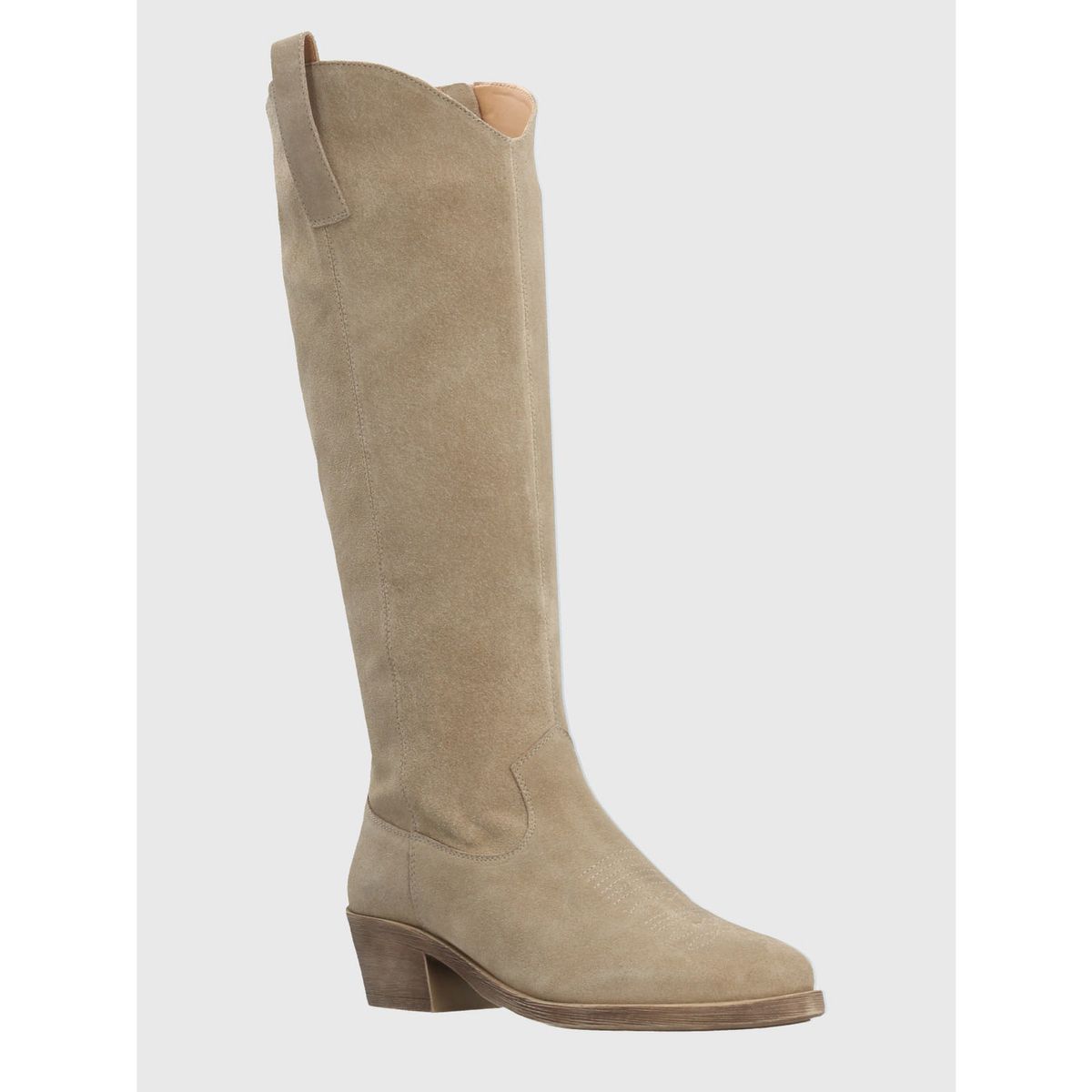 HUSH PUPPIES - Bota Vaquera Mujer Cuero Andorra Beige HUSH PUPPIES
