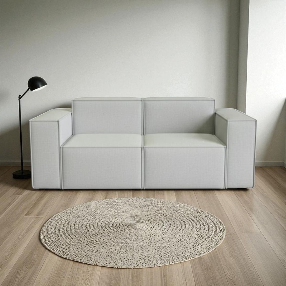 DISEÑOS VALESTRINI - SOFA AURA TRES CUERPOS LINO GRIS CLARO