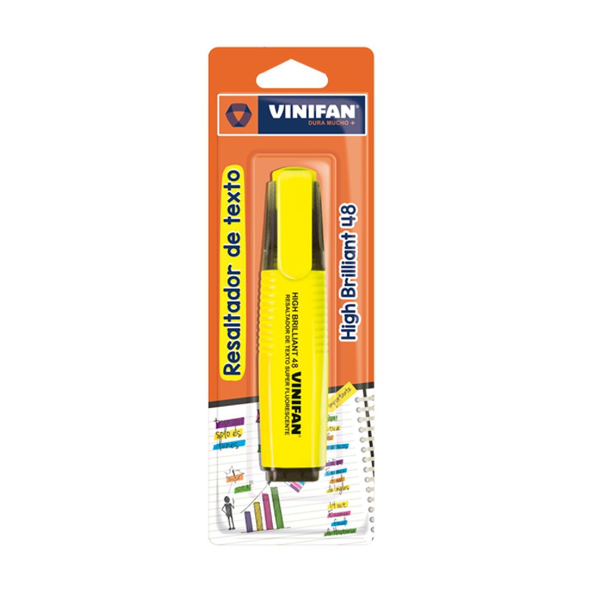 GENERICO - Destacador High Brilliant 48 Vinifan - Blister 1 ud - Amarillo - Tamano Unico