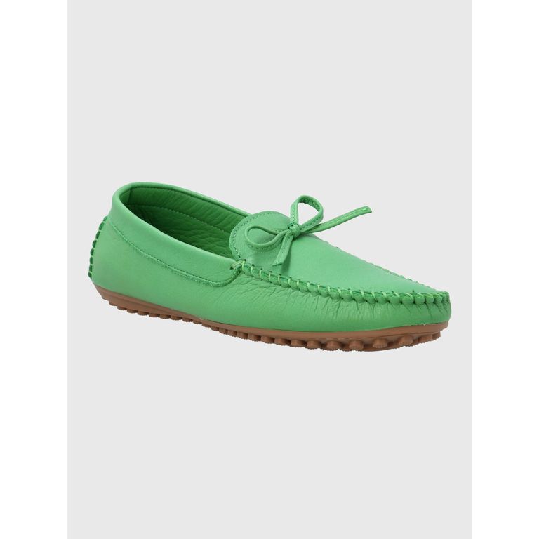 Mocasin Cuero Mujer Tado Verde