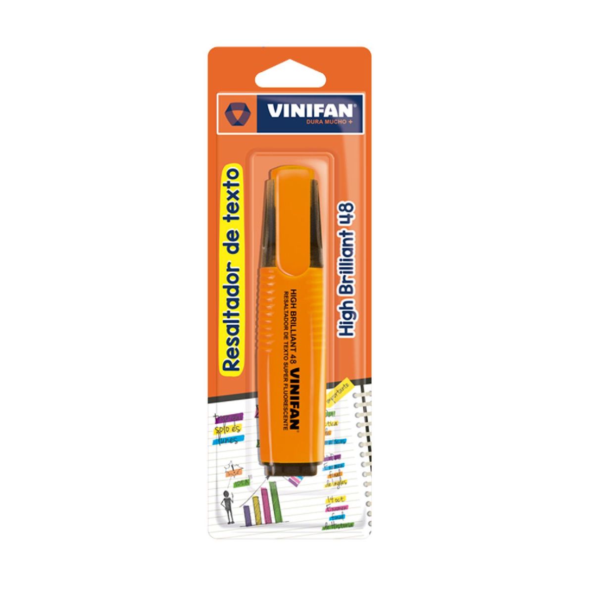GENERICO - Destacador High Brilliant 48 Vinifan - Blister 1 ud - Naranja - Tamano Unico