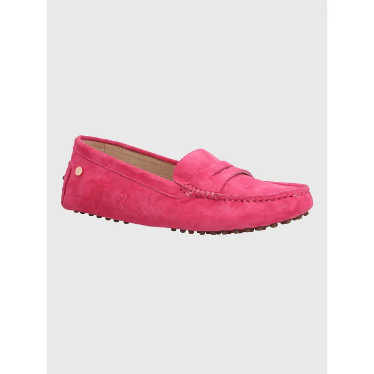 Mocasin Cuero Mujer Band Rosado