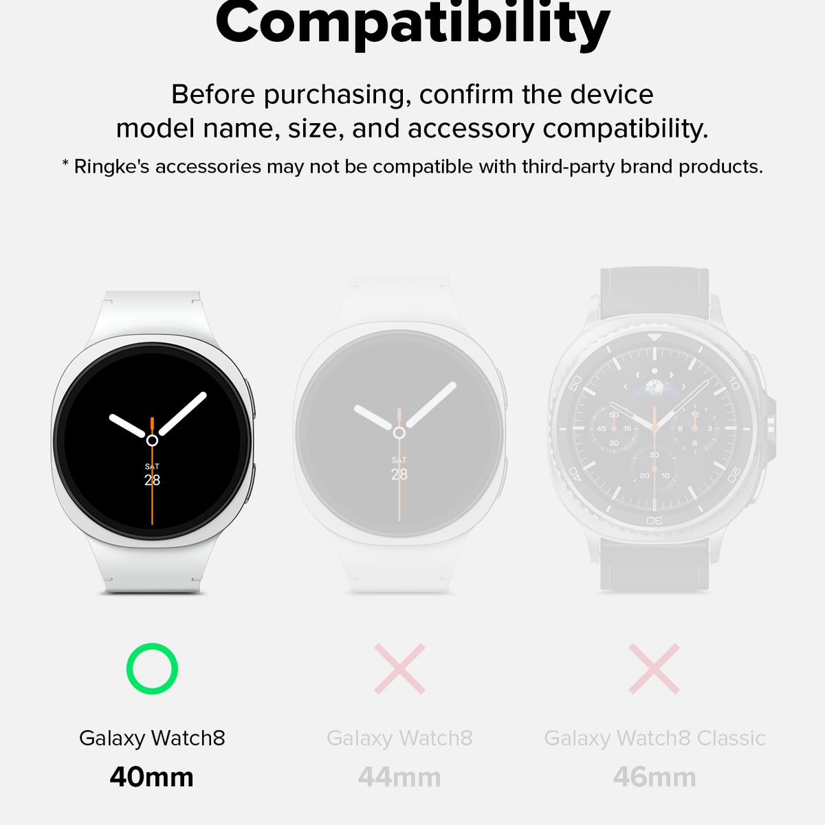 RINGKE - Lamina Vidrio Ringke Para Galaxy Watch 8 40mm 2 Pack
