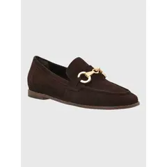 HUSH PUPPIES - Mocasin Cuero Mujer Poplin Café