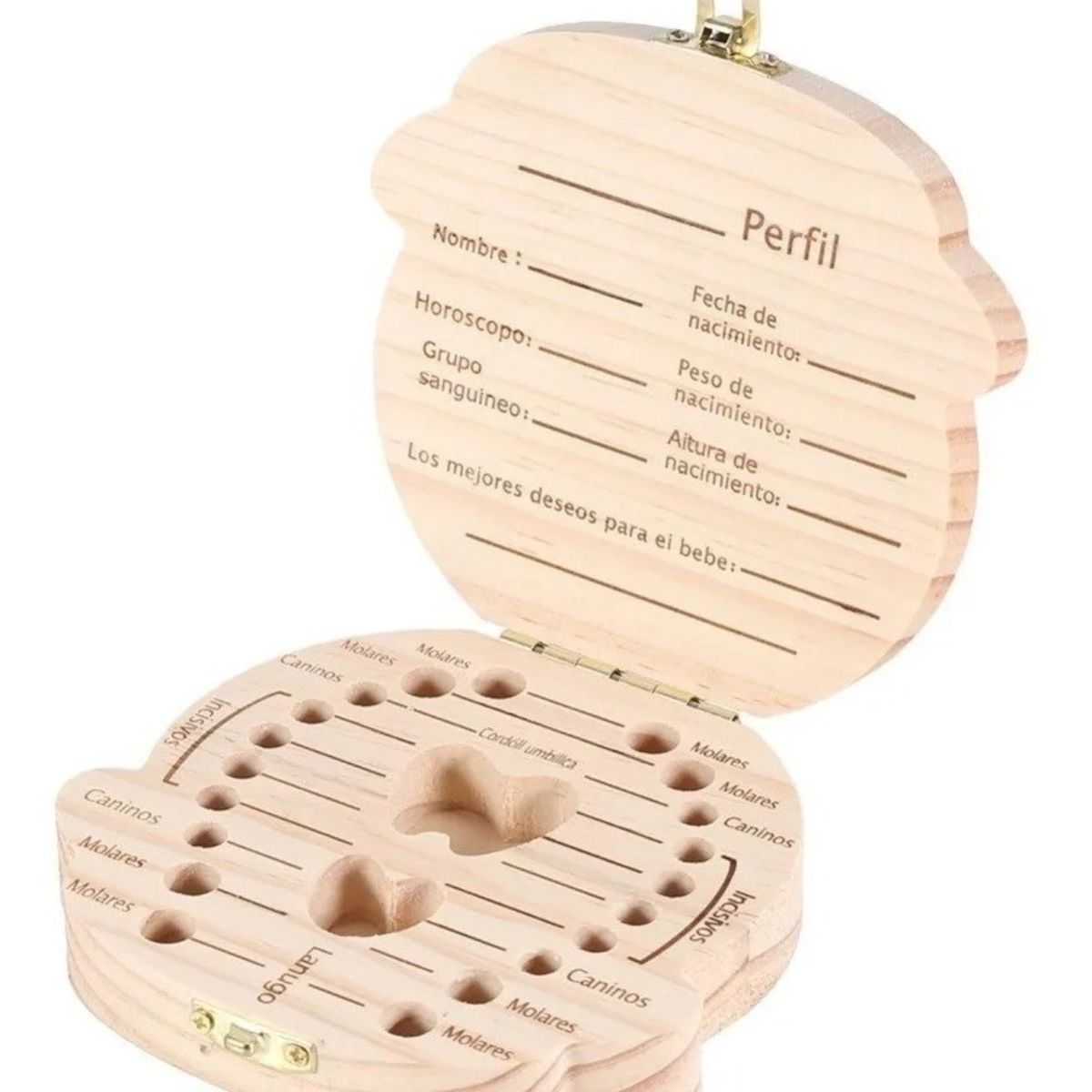 GENERICO - Cajita De Madera Para Guardar Dientes De Leche Niños