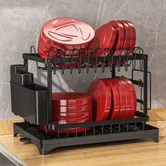 MUNDO MAGIA - Secador Escurridor De Loza Platos Inoxidable 2 Niveles