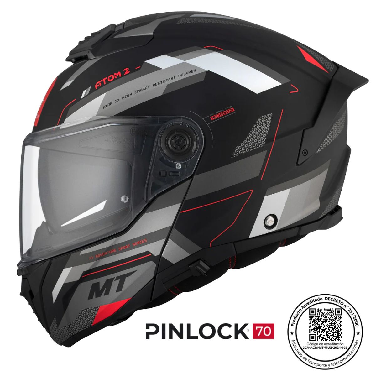 MT - Casco MT FU404SV Atom 2 SV Bast D5 Rojo Mate + pinlock MT-V-35