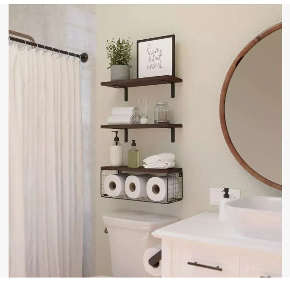 GENERICO - Repisas Flotantes De Madera Modernas Kit X3 Con Rejilla