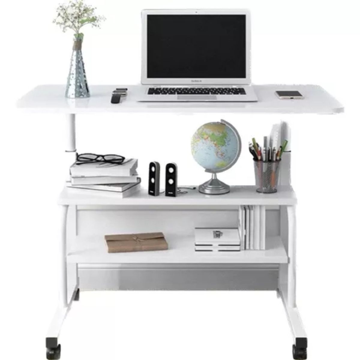 MUNDO MAGIA - Mesa De Aprendizaje Móvil De Computadora Color Blanco