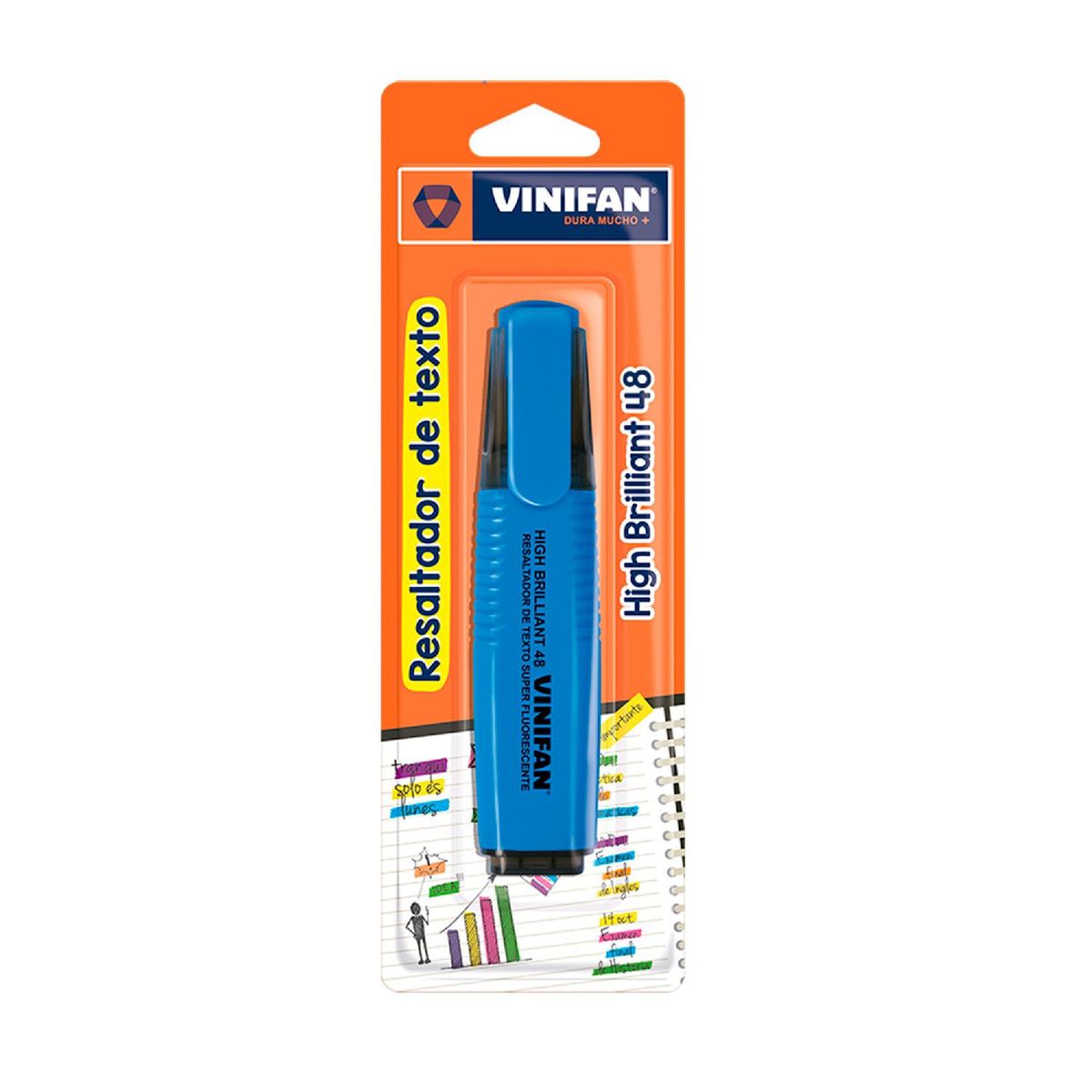 GENERICO - Destacador High Brilliant 48 Vinifan - Blister 1 ud - Azul - Tamano Unico