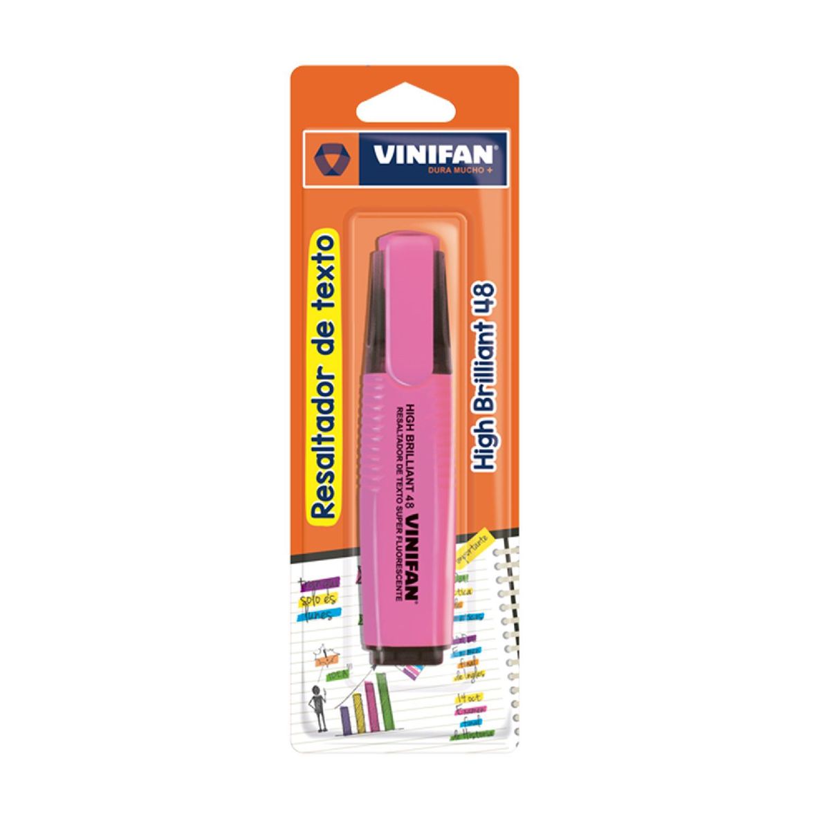 GENERICO - Destacador High Brilliant 48 Vinifan - Blister 1 ud - Rosa - Tamano Unico