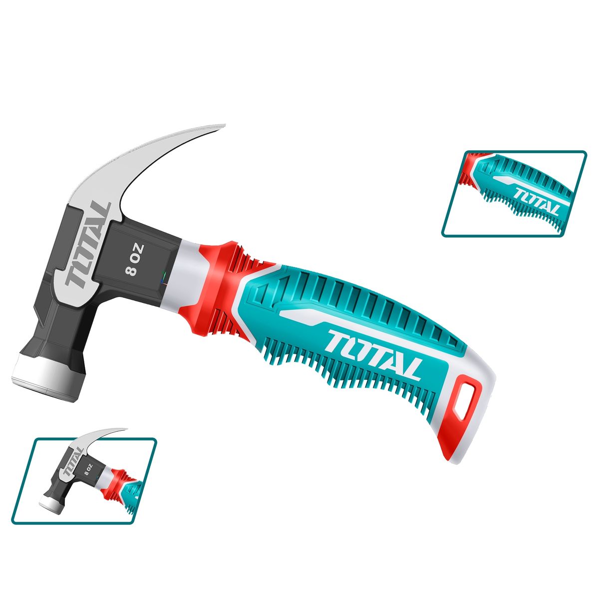 TOTAL TOOLS - Martillo mango Corto 8oz Total