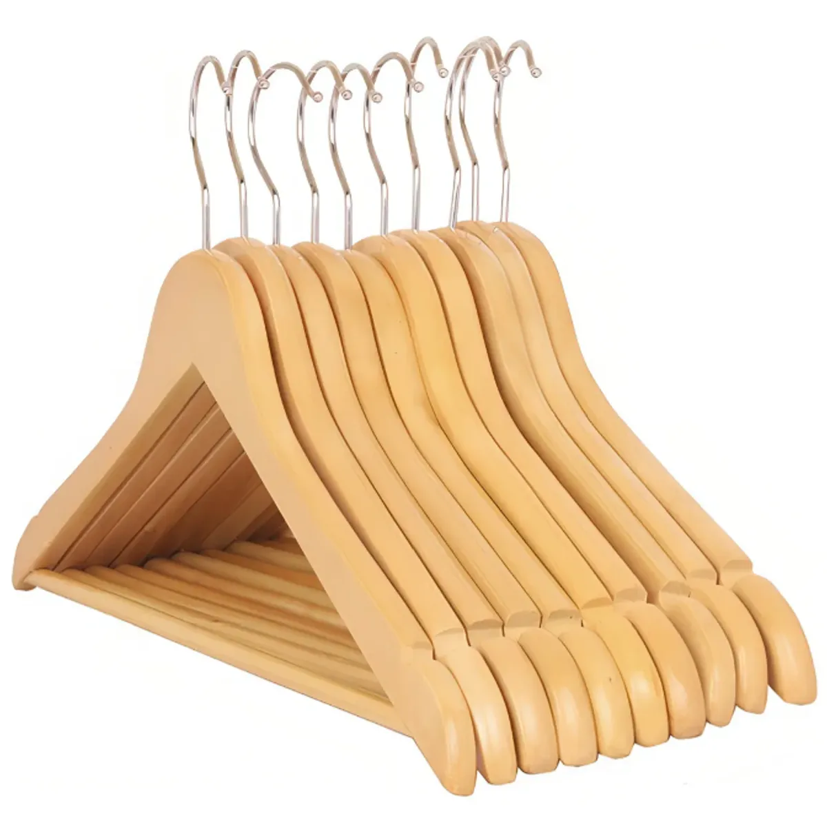 GENERICO - Pack De 10 Colgadores De Madera Ganchos Para Ropa De Bebe