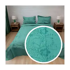 GENERICO - CUBRECAMA QUILT DE VERANO PLAZA Y MEDIA BORDADO A3