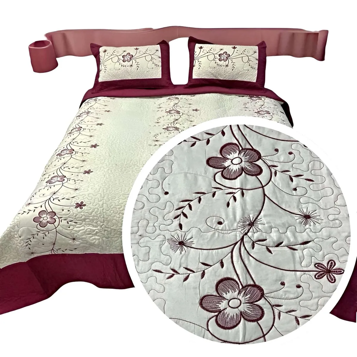 GENERICO - CUBRECAMA QUILT DE VERANO PLAZA Y MEDIA BORDADO A5_.