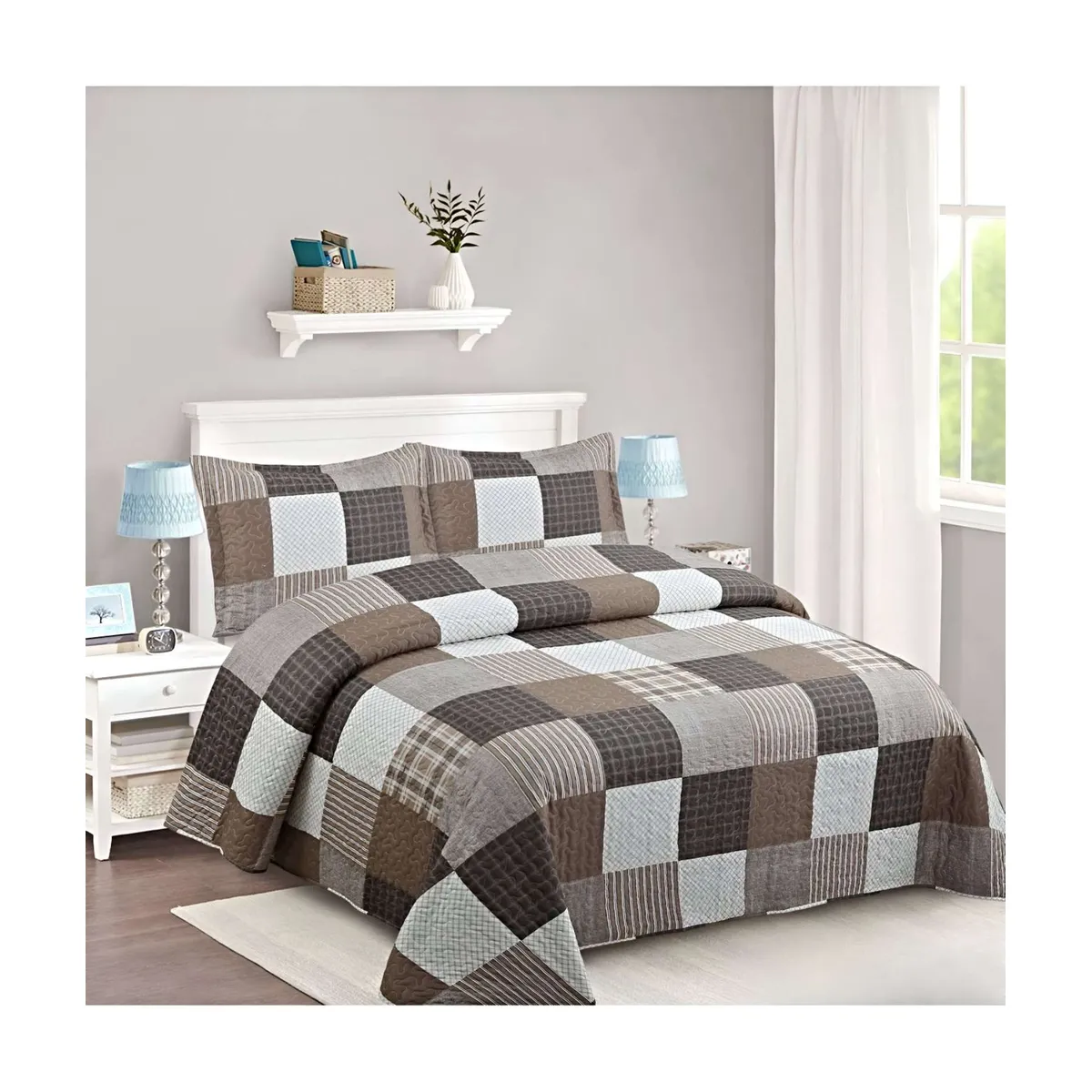 GENERICO - CUBRECAMA QUILT DE VERANO 2 PLAZAS A2