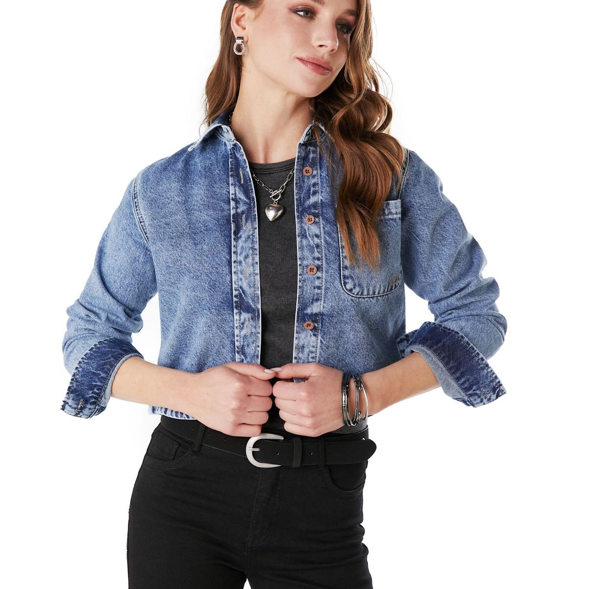 EFESIS - SOBRECAMISA KAI REGULAR CROP AZUL EFESIS