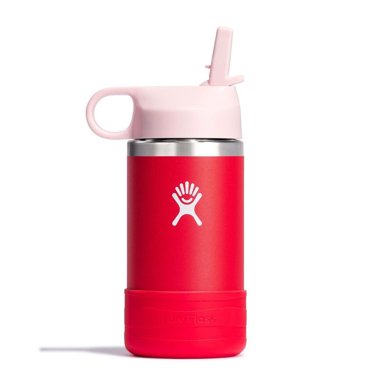 HYDRO FLASK - Botella Niños Boca Ancha Bombilla Y Funda 354 Ml Rojo