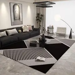 GENERICO - ALFOMBRA CON DISEÑO 200X240 GRIS LINEAS ZIGZAG ELEGANTE MP