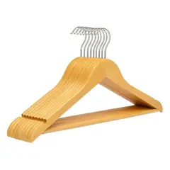 GENERICO - Pack 15 Unidades Colgadores De Madera Para Ropa Antideslizante