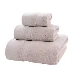 GENERICO - Juego de Toallas para Cuerpo Manos Y Cara de Algodon Gruesas beige