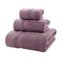 Juego de Toallas para Cuerpo Manos Y Cara de Algodon Gruesas Burdeo