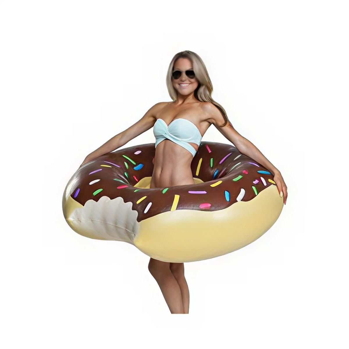 MOVI - Flotador Gigante Donut Café 120 cm – Piscina y Playa